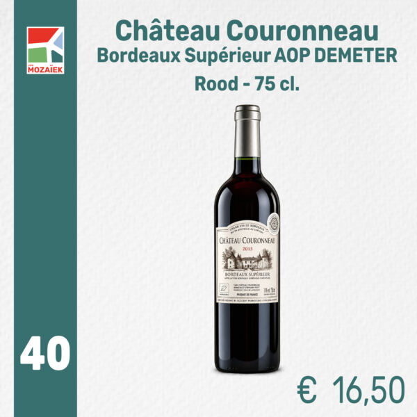 Château Couronneau Bordeaux Supérieur AOP DEMETER - 75 cl.